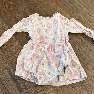 Splendid Pink and Gray Heart Dress